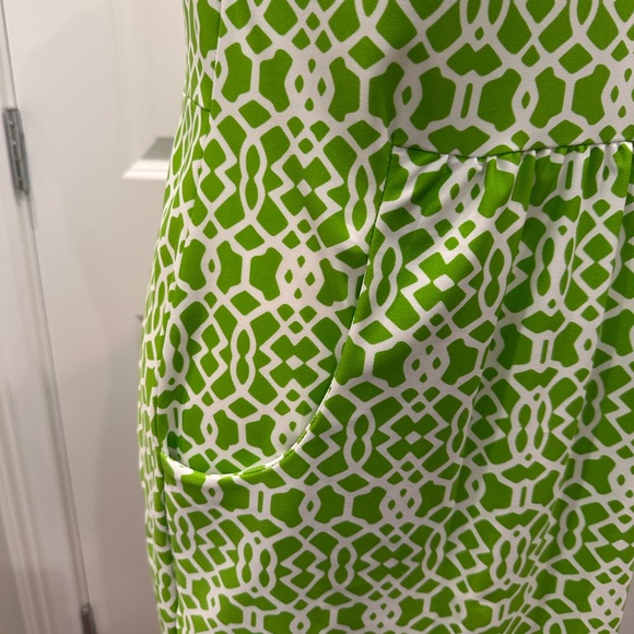 Jude Connally Lime Green & White Geometric Midi Dress - Picture 2 of 13